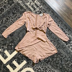 Sabo Skirt Mauve Front Tie Romper